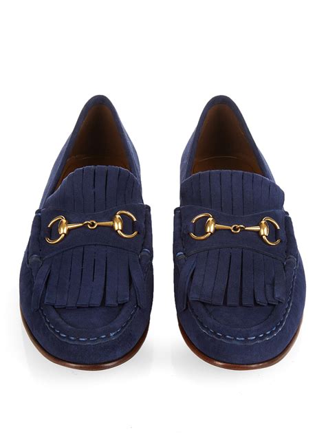 gucci blue suede loafers.